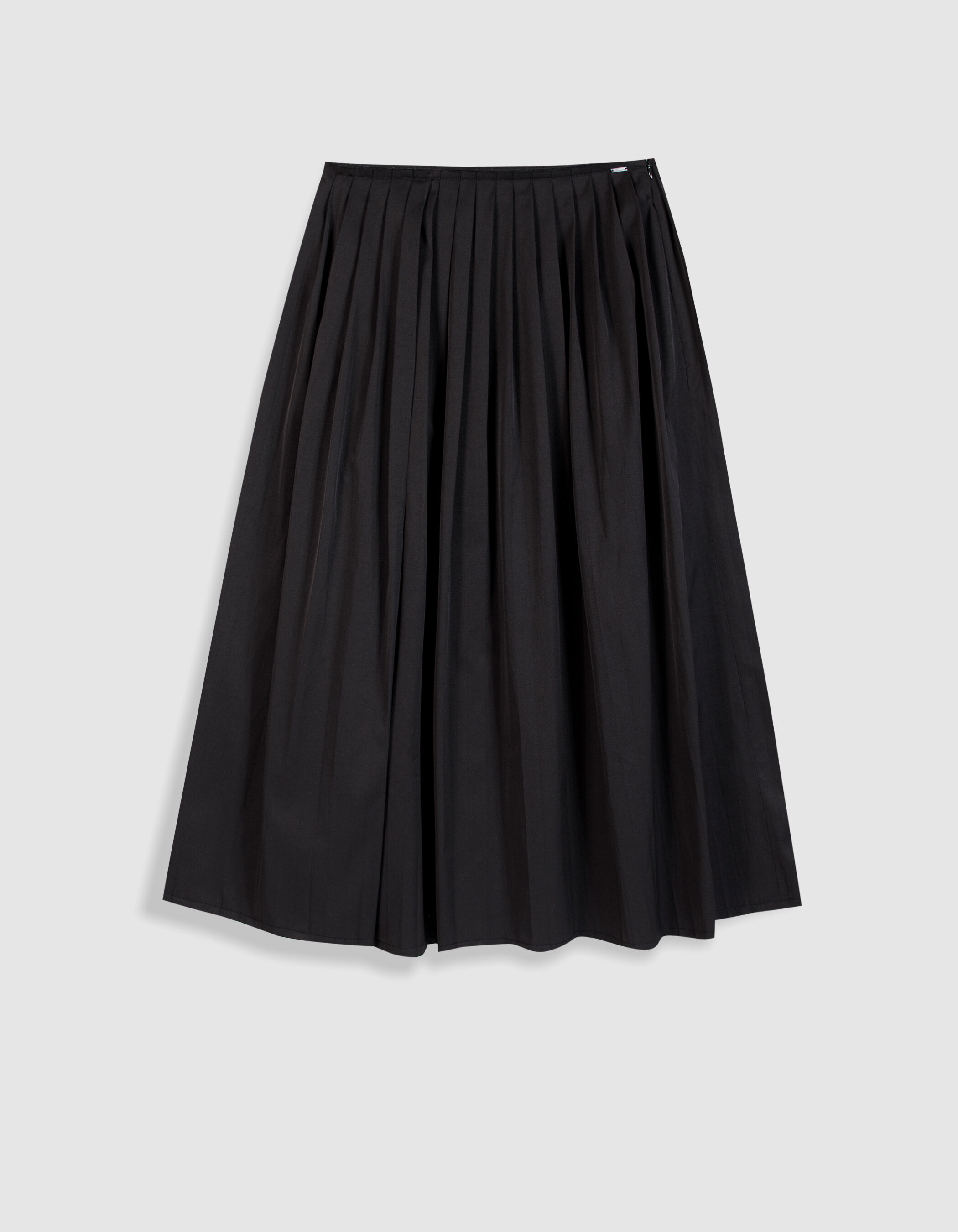 Jupe midi plissée noire Femme
