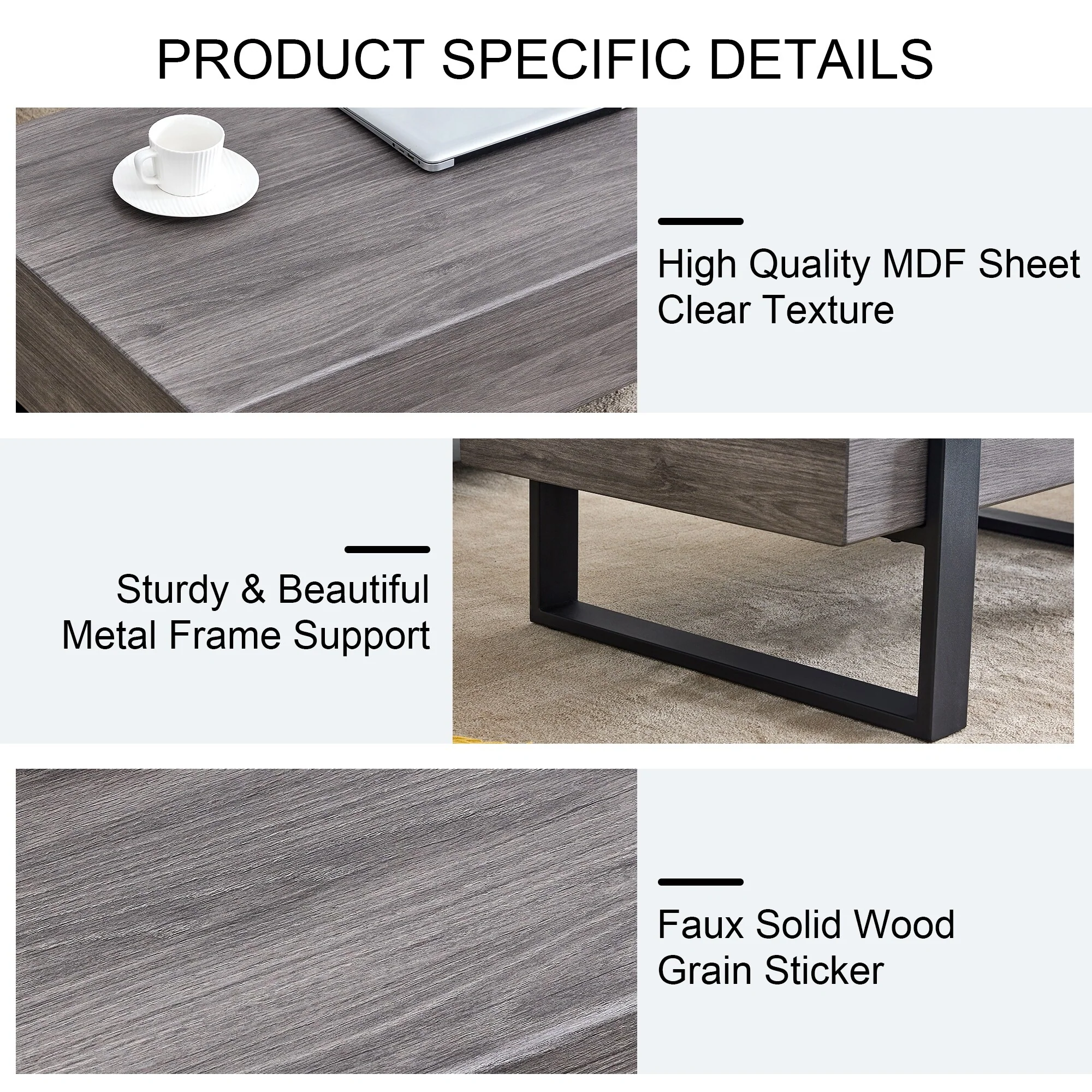 Texture Sticker Mdf Coffee Table. Texture Sticker Metal Leg Spray Coating,Mdf Coffee Table