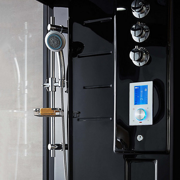 Combi Sauna Douche Hammam Boreal SH220-D Black Edition - droite