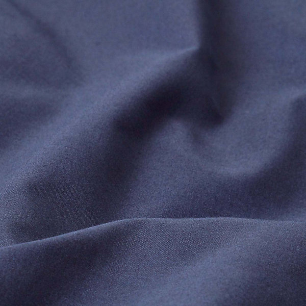 Drap plat uni 100 % coton égyptien 200 fils bleu marine, 230x255 cm - HOMESCAPES