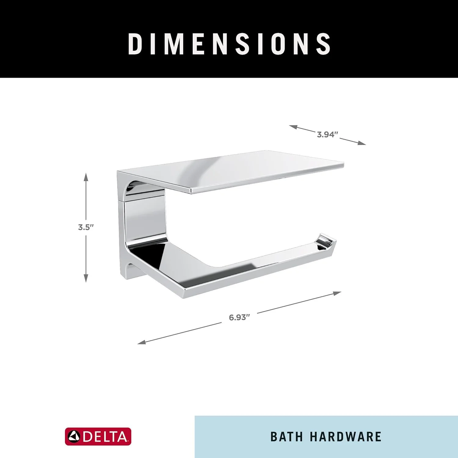 Pivotal Toilet Paper Holder With Shelf, Polished Nickel, Bathroom Accessories, 79956-PN(Stainless)