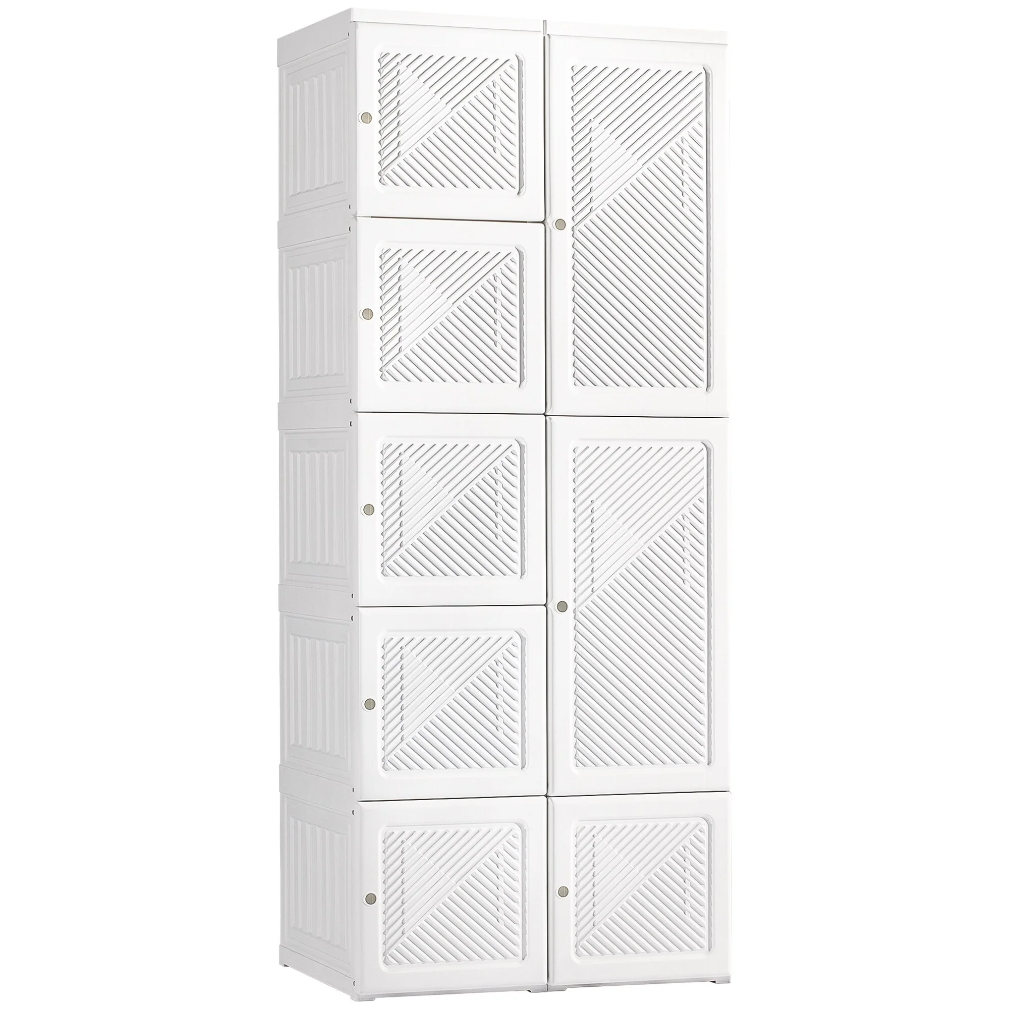 Portable Foldable Bedroom Armoire with 8 Cube Compartments