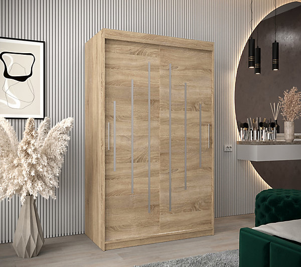 Armoire York a portes coulissantes H. 200 x L. 120 x P. 62 2 portes