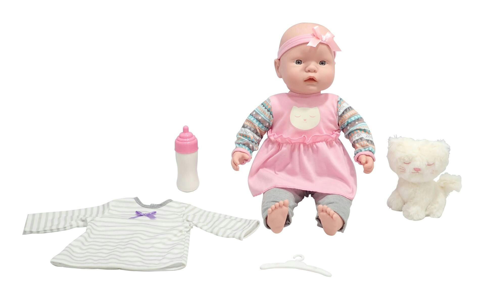 Kisses & Cuddles Soft Body Baby Doll Toy w/Clothes & Accessories, 18-in, Ages 2+
