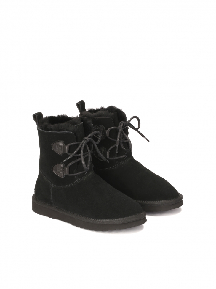 Suede lace-up snow boots