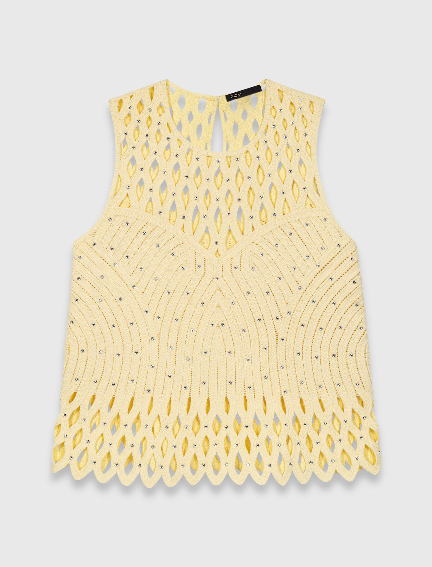 Top en crochet strassé