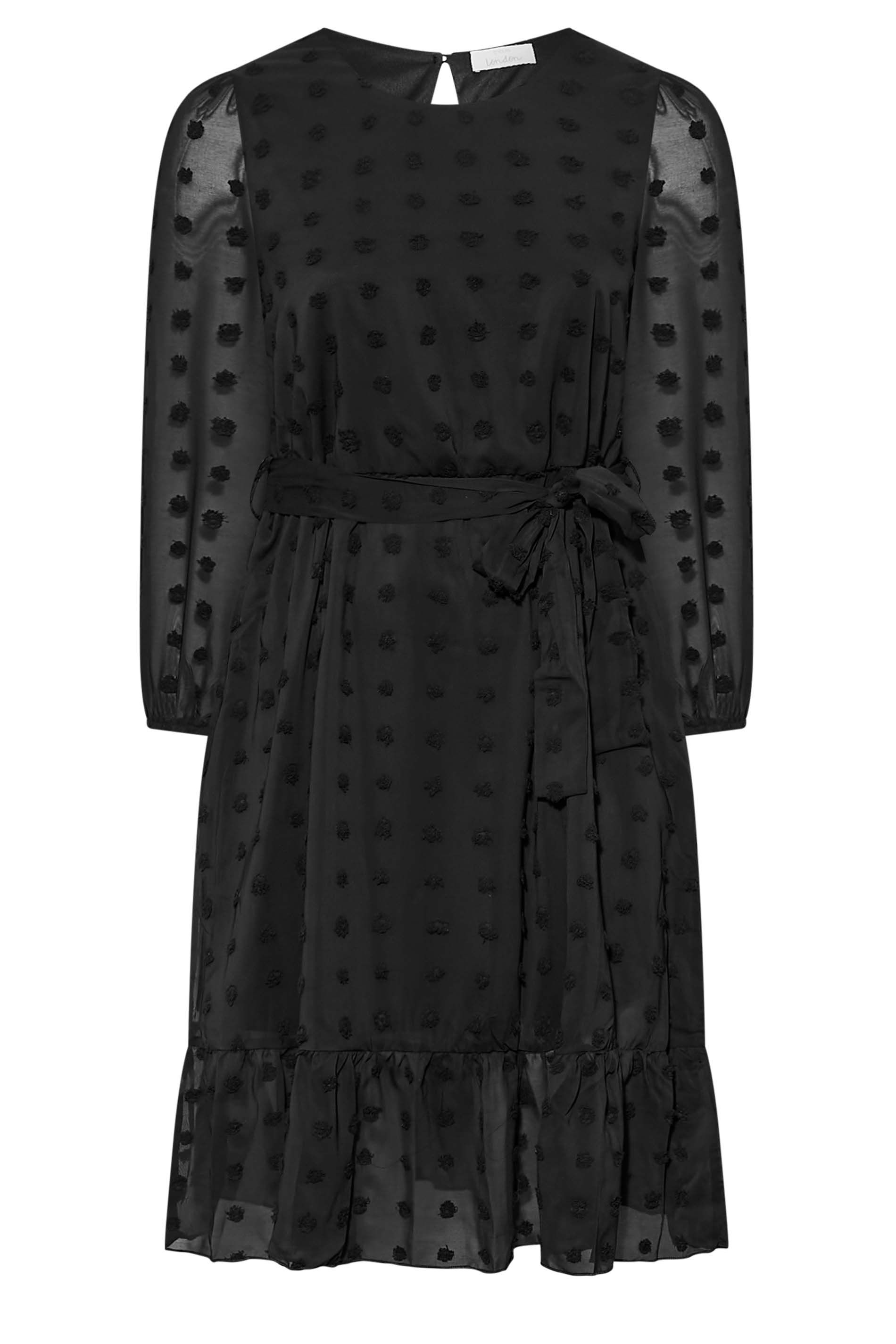 Yours Dobby Puff Sleeve Dress