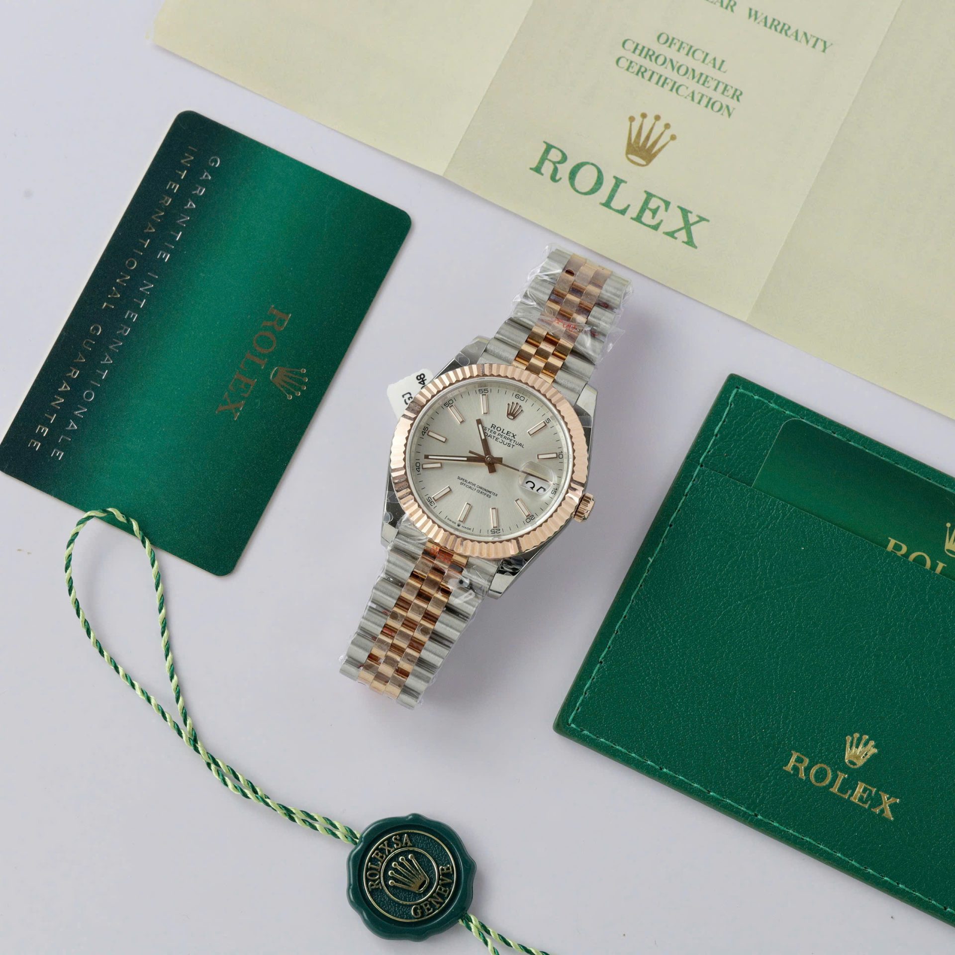 Rolex Datejust SS/RG Plated White Dial 41mm Jub Super Clone