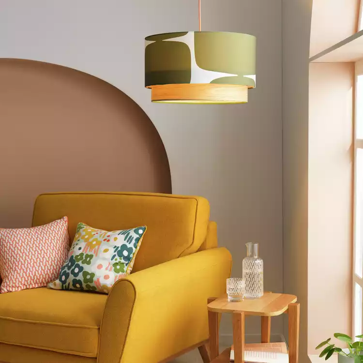 Habitat x Scion Green Lohko 2 Tier Lampshade - 45cm