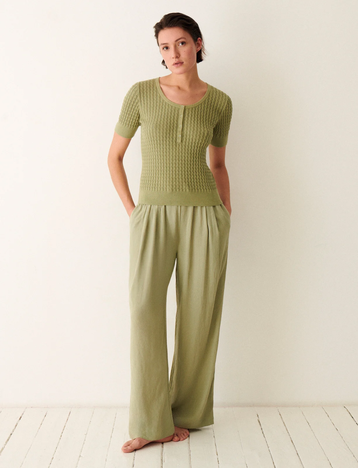 Pull manches courtes MAILLE POINTELLE