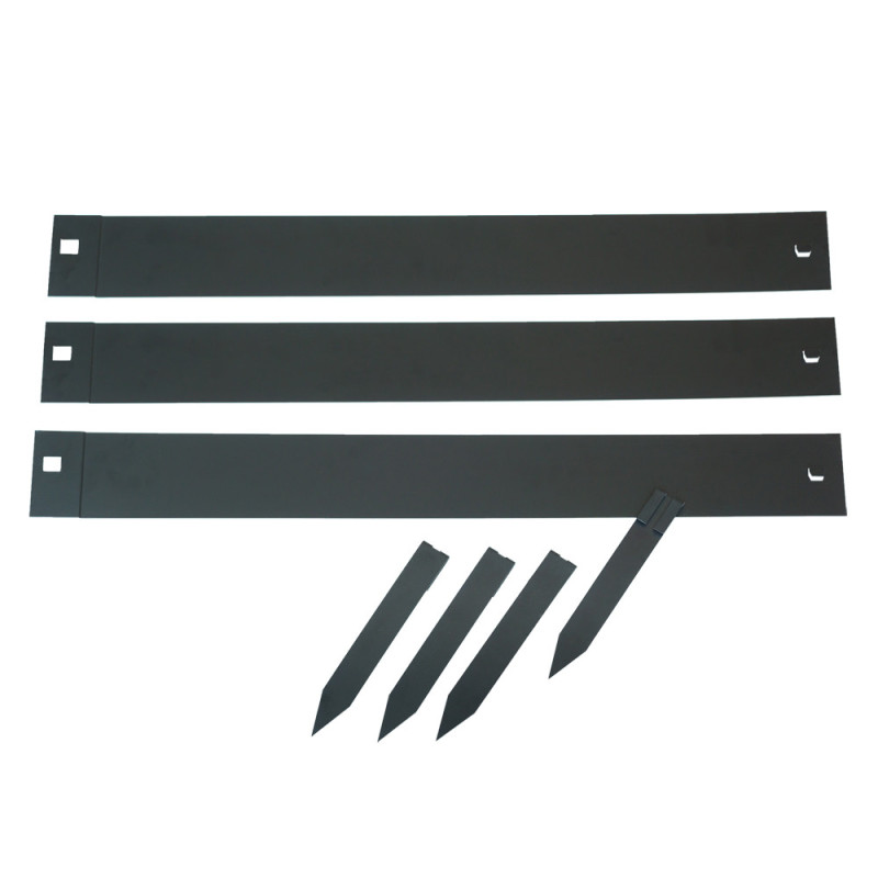 Bordure de jardin noire 91,4 x 10,2 cm 3 pièces