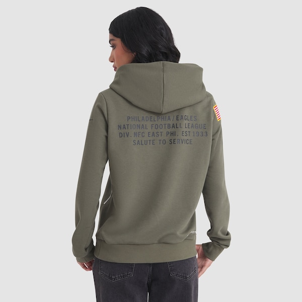 Philadelphia Eagles Nike Women's 2025 Salute to Service Sideline Standard Issue Dri-FIT Hoodie - Olive