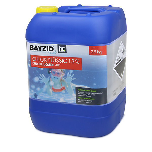 Chlore Liquide 48degréeBayzid 2 x 25 Kg (20 L), Désinfection Rapide Et Efficace Pour Piscines