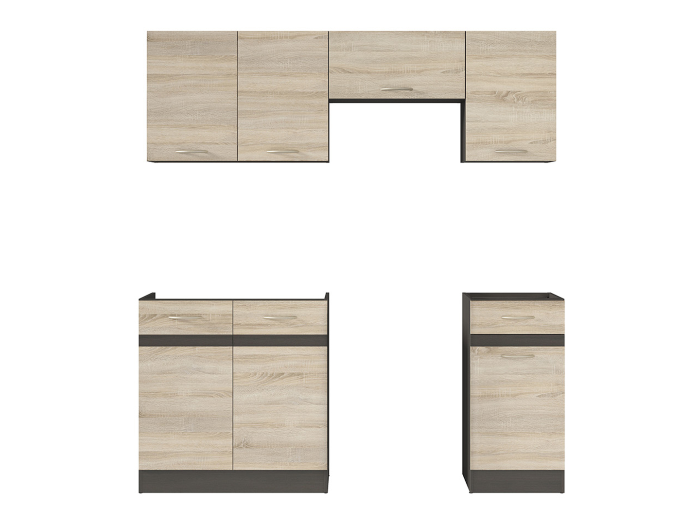 Komplet kuchenny Junona Line 180 cm dąb sonomaz blatem