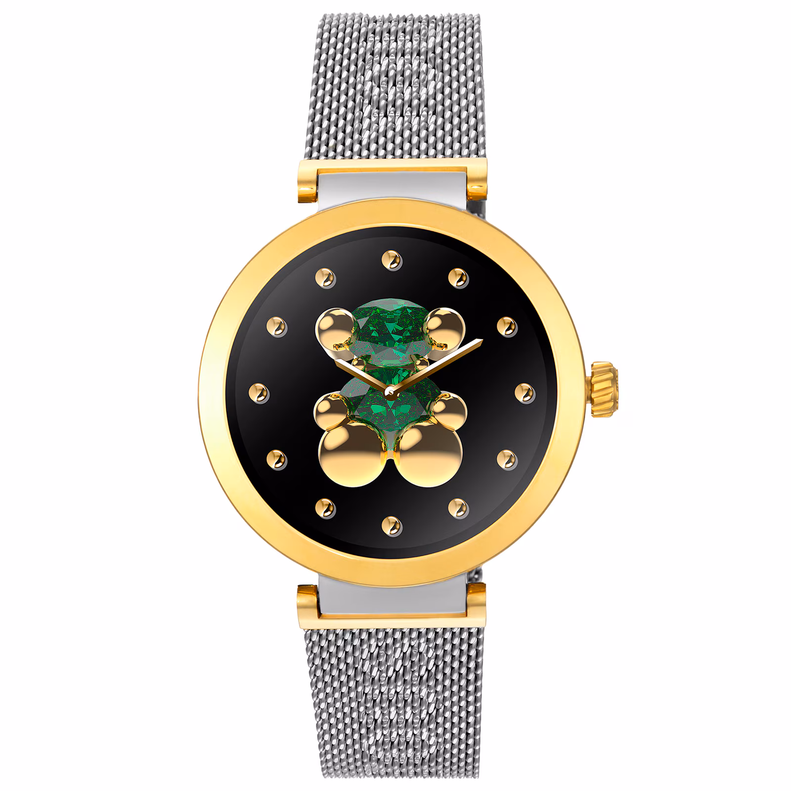Reloj smartwatch con brazalete de acero y acero dorado S-CONNECT