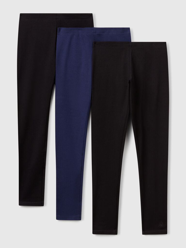 Three leggings in stretch cotton