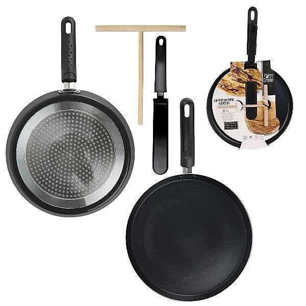 Coffret crêpière - CMP - 28cm - Induction - Avec râteau bois   spatule nylon - Noir