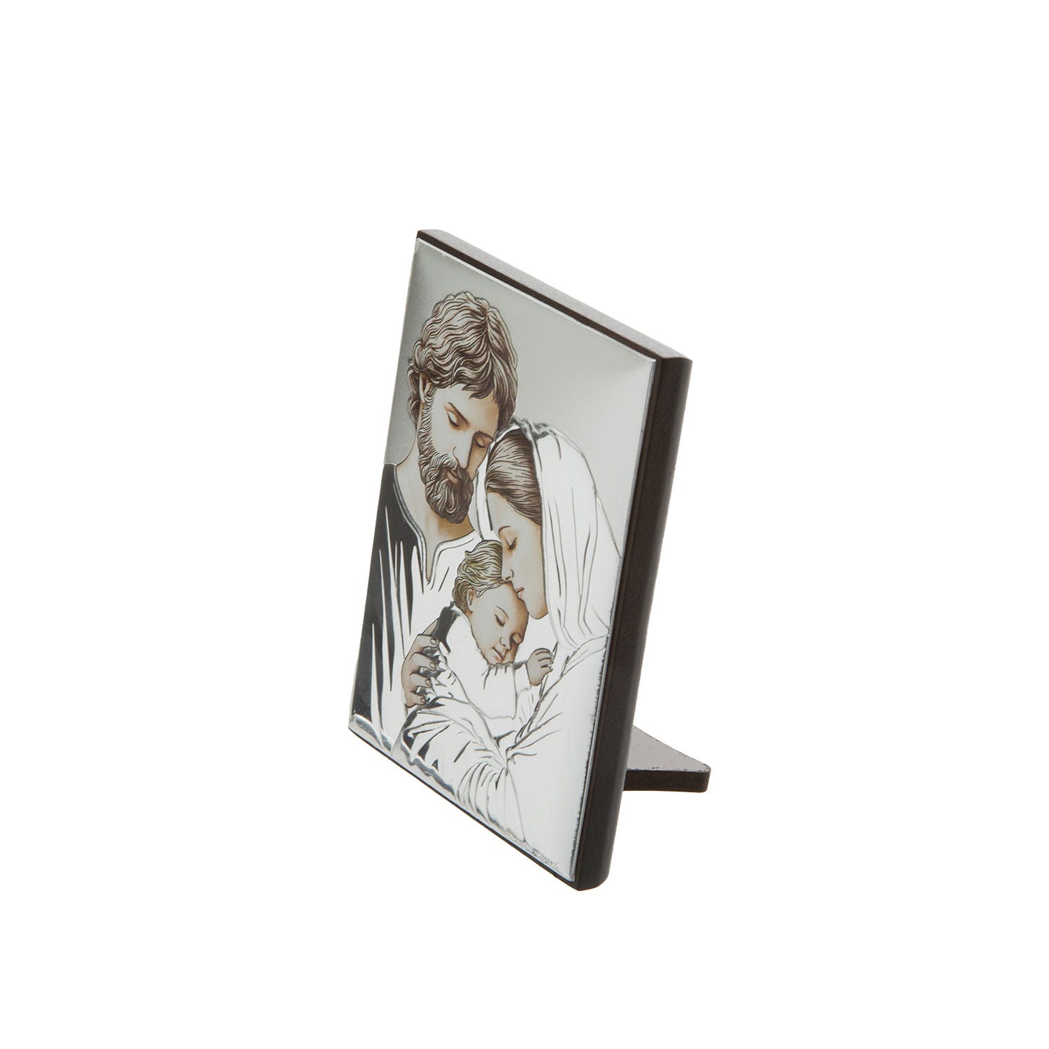 Icona Sacra famiglia ceramica 10x7 cm con argento Miro Silver