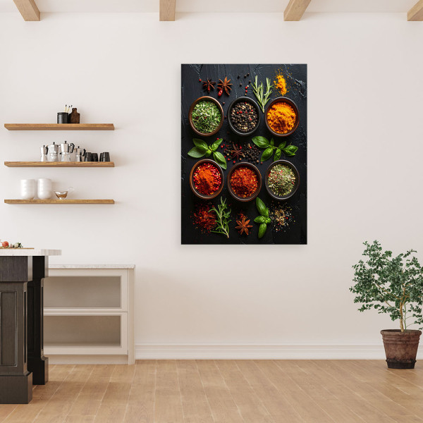 Obraz do kuchni restauracji baru jadalni, Przyprawy zioła 20x30