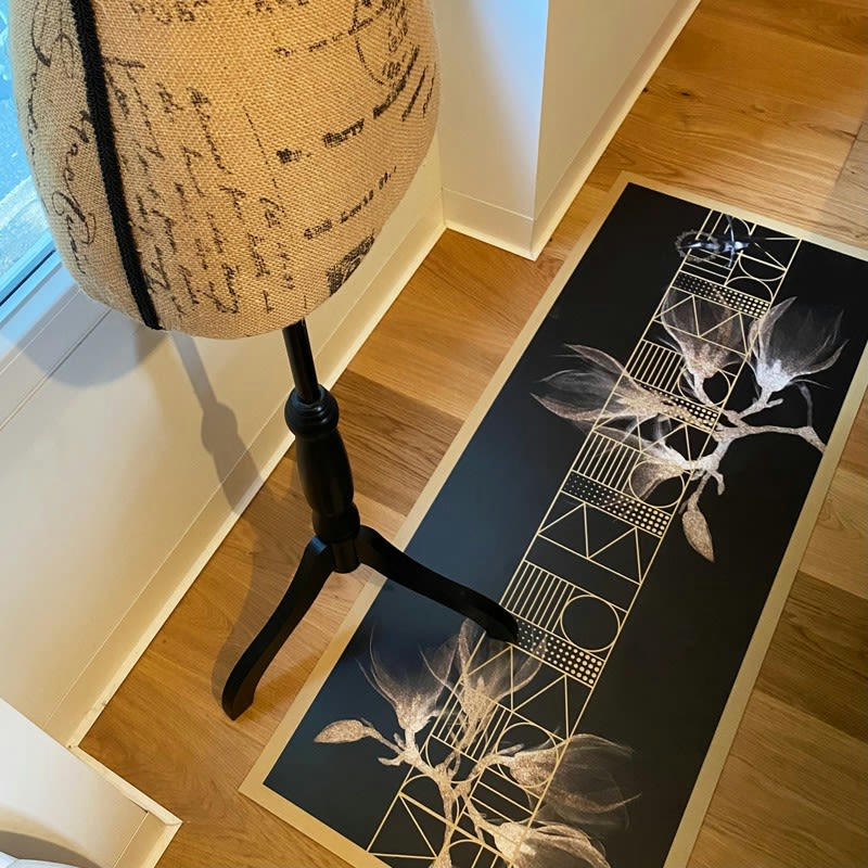 BOHO CHIC - Tapis Vinyle Médium l 50xL120cm Noir Art Déco