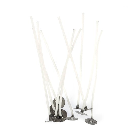 Pre-Waxed Wick Assemblies for Paraffin Wax 100mm 10 Pack