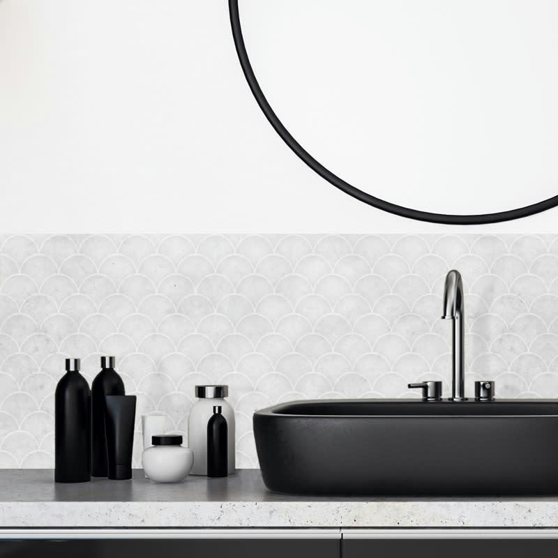 ART DECO BETON USE - Lot de 2 crédences adhésives en PVC L.70 x H.30 cm