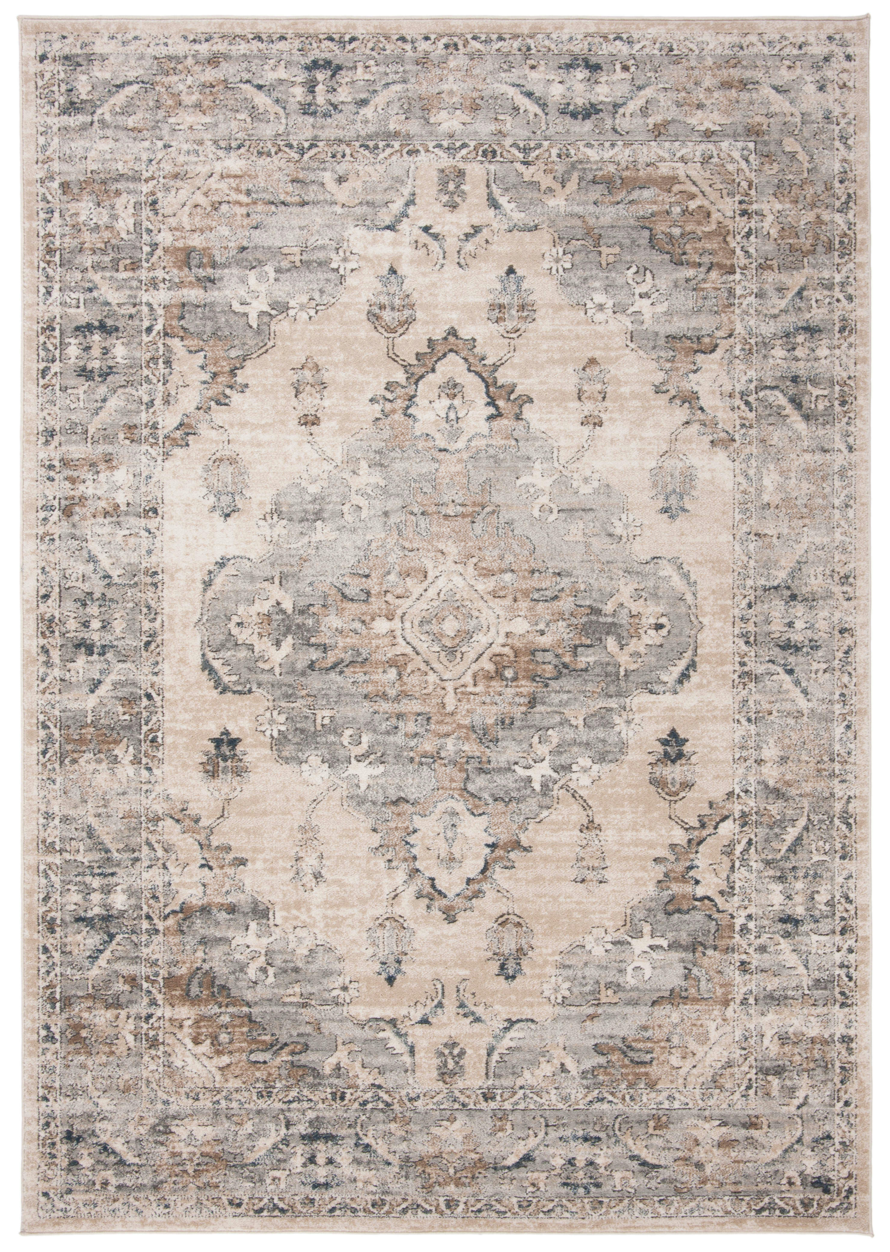 OREGON - Tapis de salon interieur en beige & gris, 122 x 183 cm