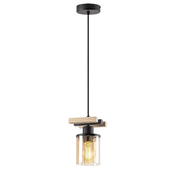 Lampa wisząca czarno-bursztynowy Niylah 1xE27x40W Rabalux