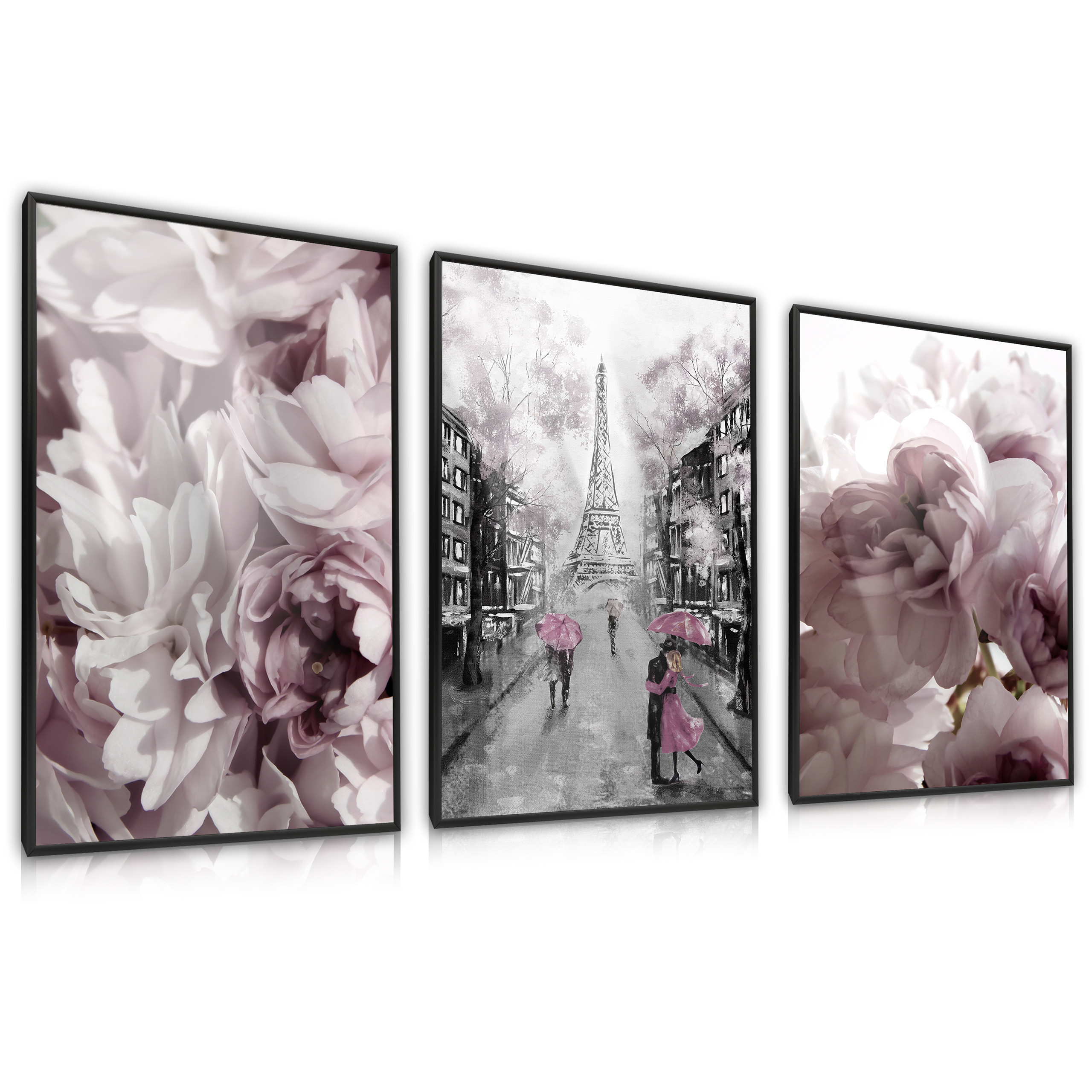 ZESTAW 3X Plakat Róże Piwonie 30x40cm