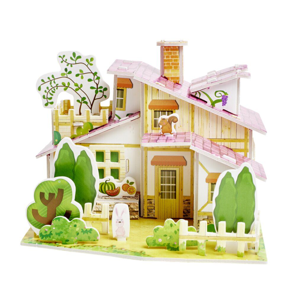 Mini Puzzle 3D en carton forme maison 14x21cm
