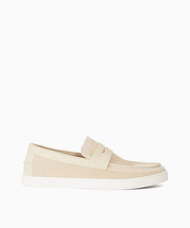 Benzy Cream - Casual Suede Loafers