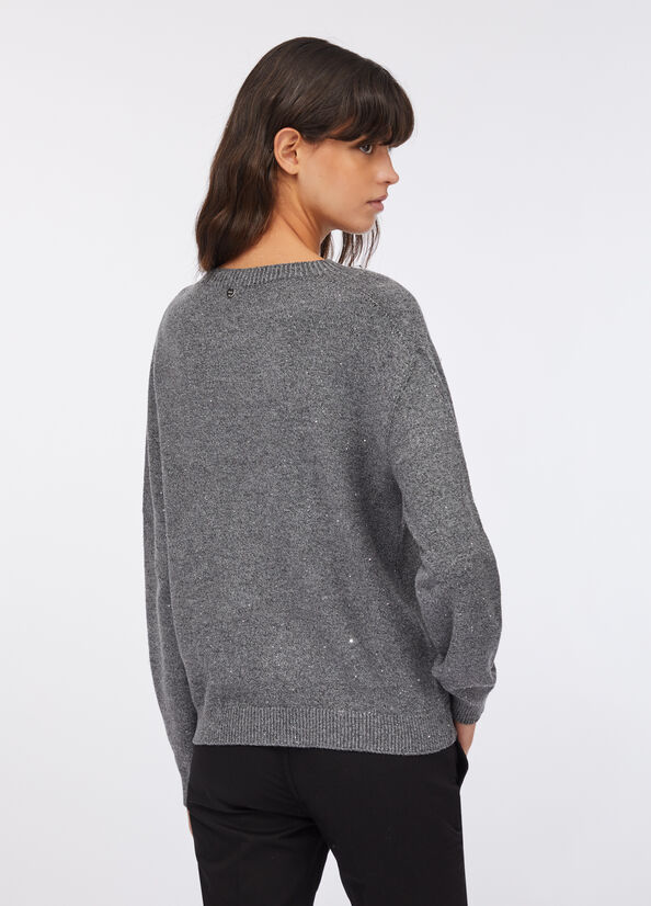 Maglia con micro paillettes