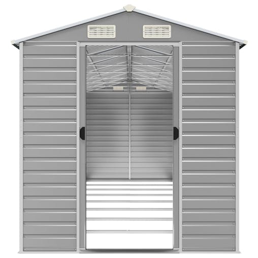 NNEVL Garden Shed Light Grey 191x725x198 cm Galvanised Steel