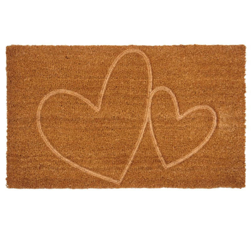 - Paillasson coco intérieur extérieur 75 x 45 cm coeurs thermocompressé