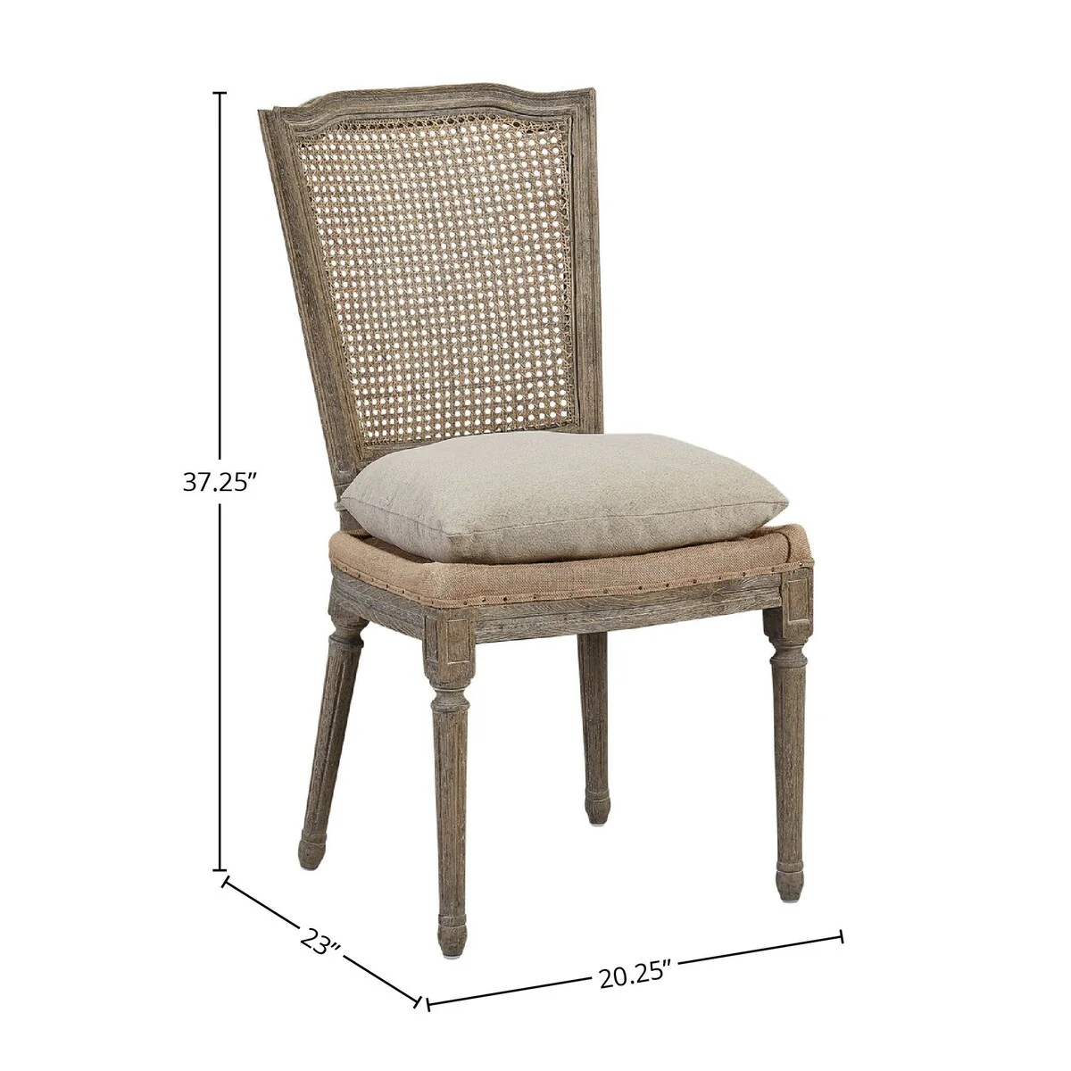Morton Reclaimed Pine Upholstered Dining Chair, Driftwood