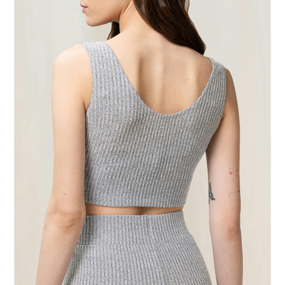 Crop top côtelé recyclé Thermal