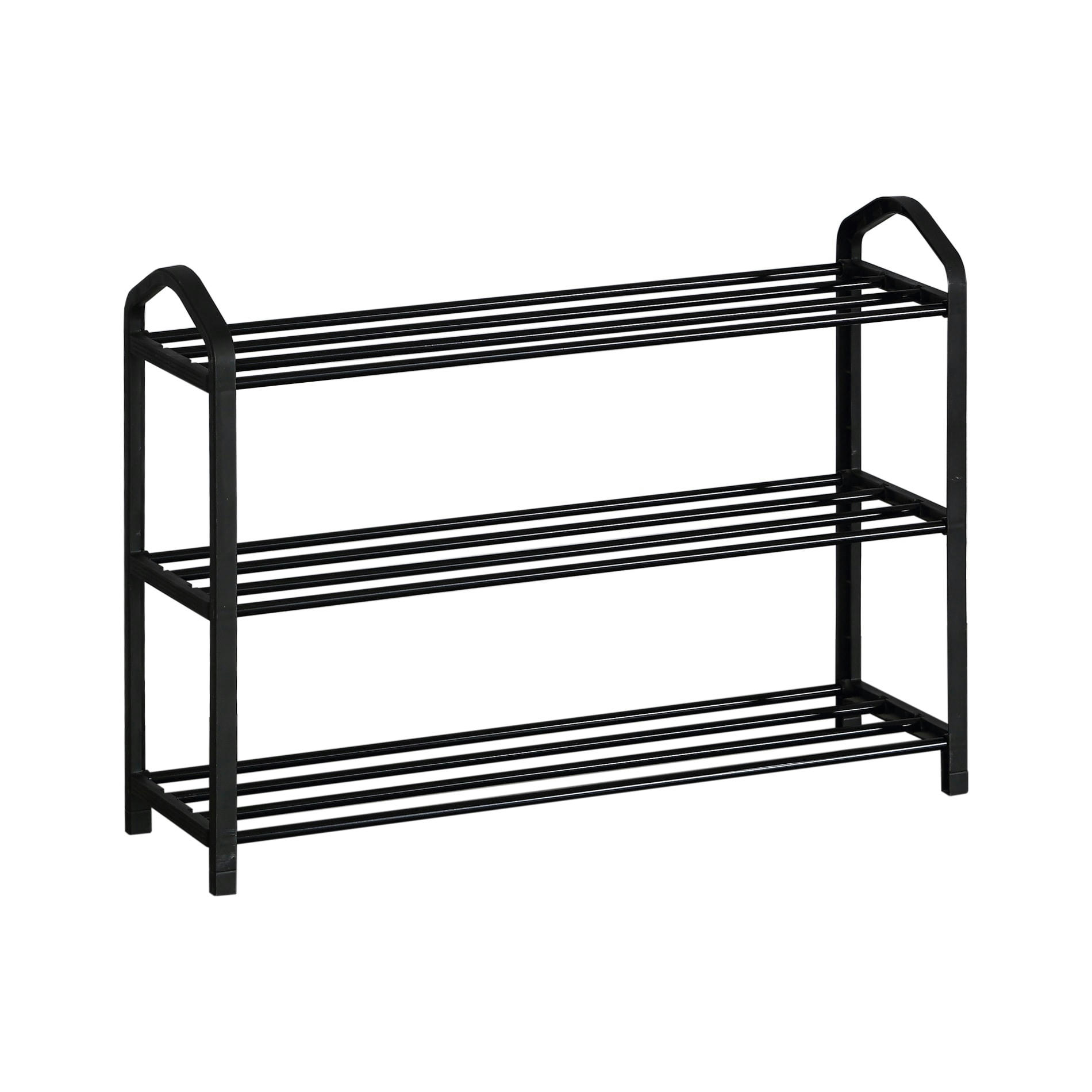 EASY LIFE - Etagère à chaussures avec 3 niveaux en métal noir