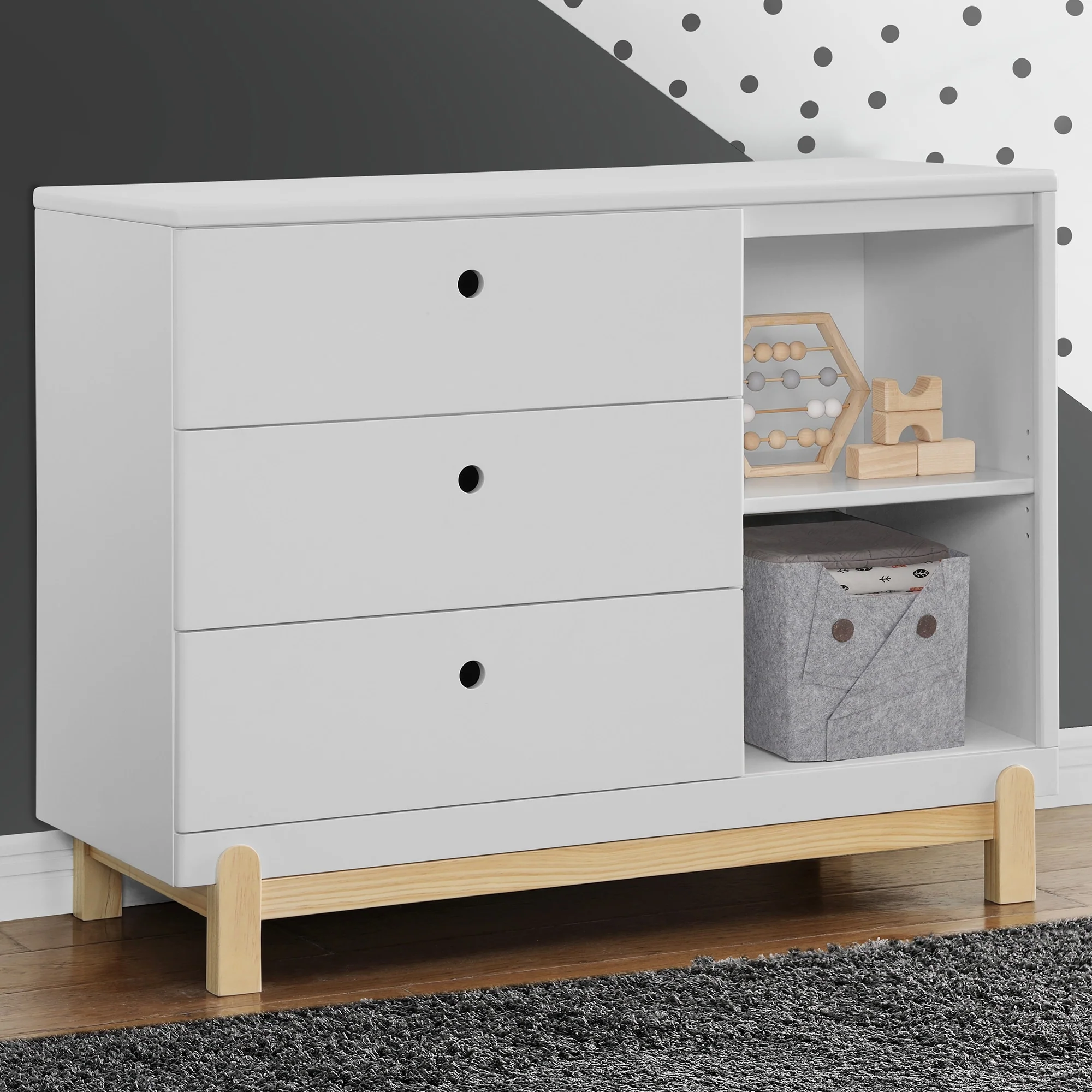 Delta Children Poppy 3 Drawer Dresser with Cubbies