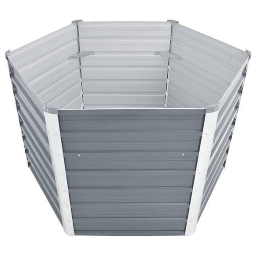 NNEVL Garden Raised Bed Galvanised Steel 129x129x77 cm Grey