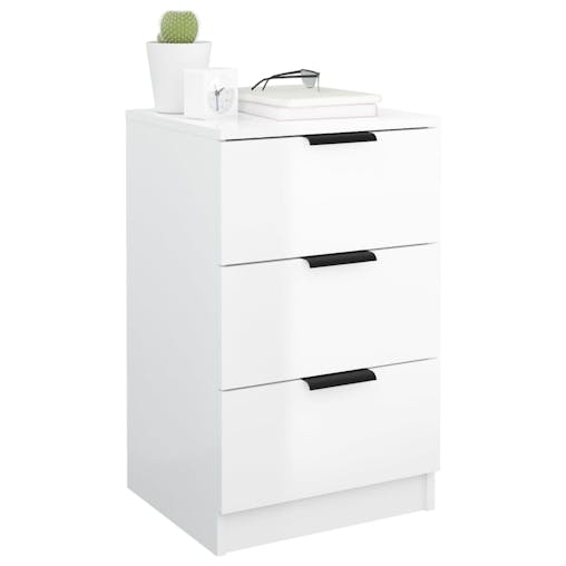 NNEVL Bedside Cabinets 2 pcs High Gloss White 40x36x65 cm