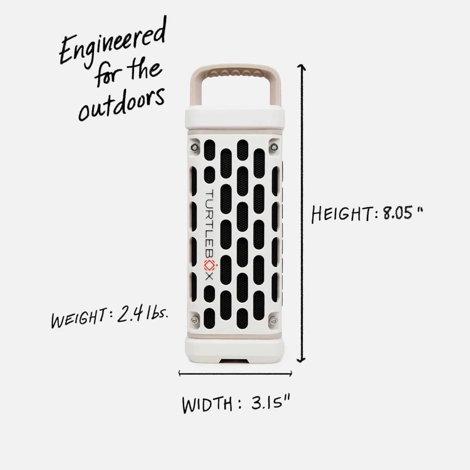 Turtlebox Ranger: Loud! Outdoor Portable Bluetooth 5.4 Speaker | Rugged  Waterproof  Ultra-Portable | Plays to 105db  Deep Bass  Shockproof  Unlimited Pairing for Full Stereo Experience  Ivory