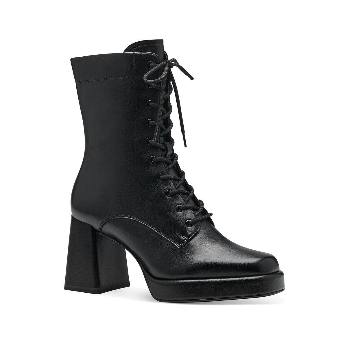 Bottines hautes lacées à talon
