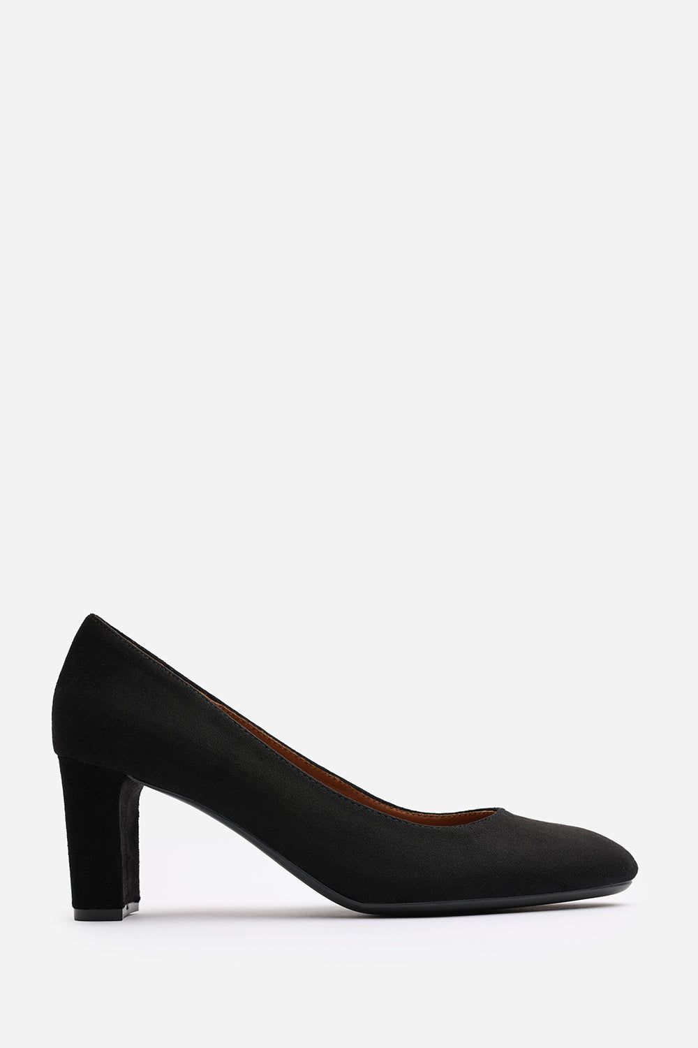 Where's That From Nolan' Wide Fit Suede Mid Block Heel Court Shoe With Rounded Toe