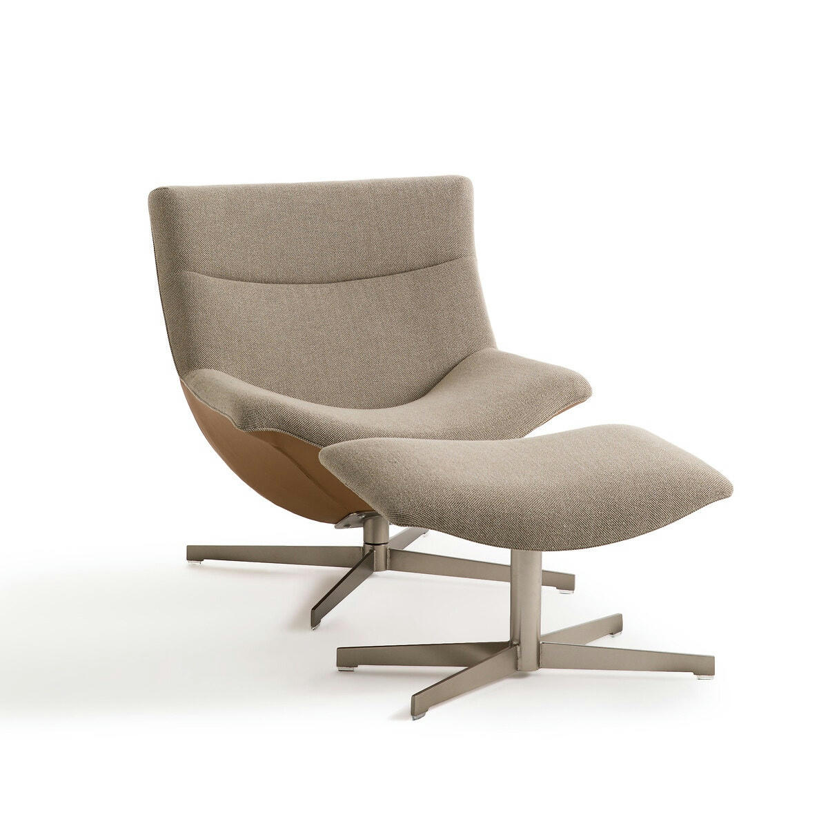 Fauteuil relax pivotant et son repose-pied, Wesley