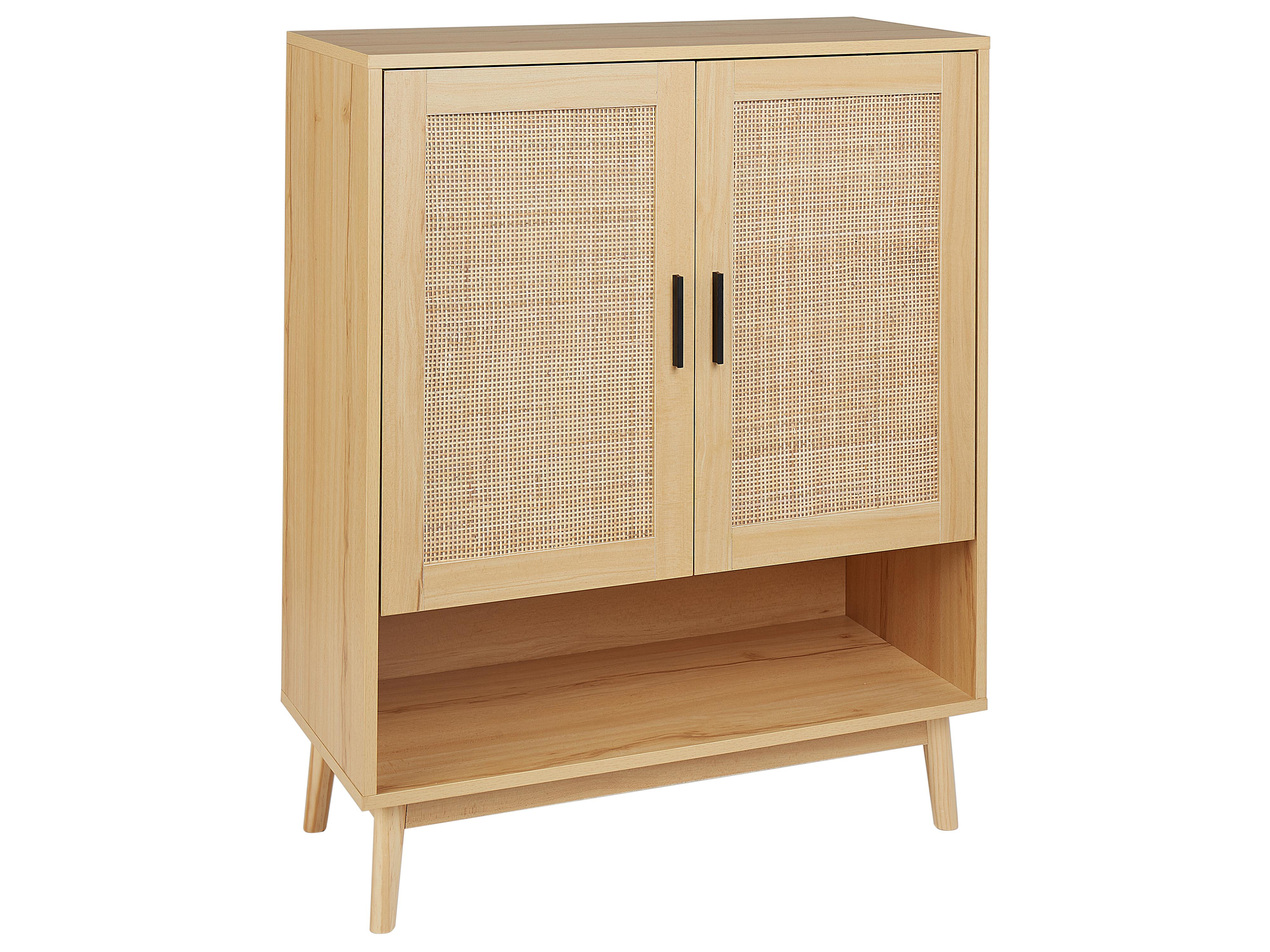 Shoe Storage Cabinet PEROTE Rattan Light Brown