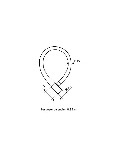 Antivol à clé Scorp, câble acier, moto, 15mmx0.85m, 2 clés, noir - THIRARD