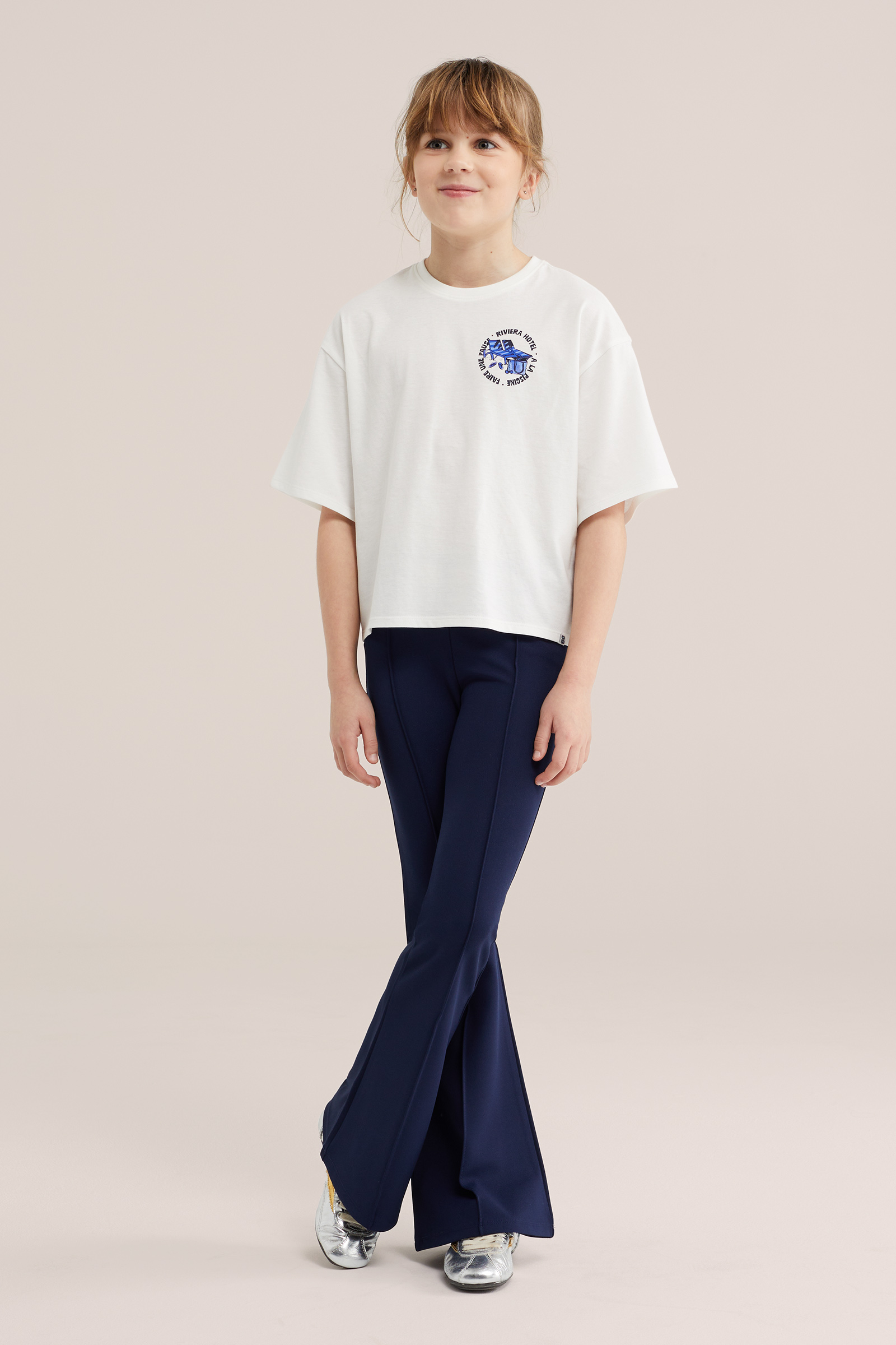 Meisjes oversized T-shirt met print