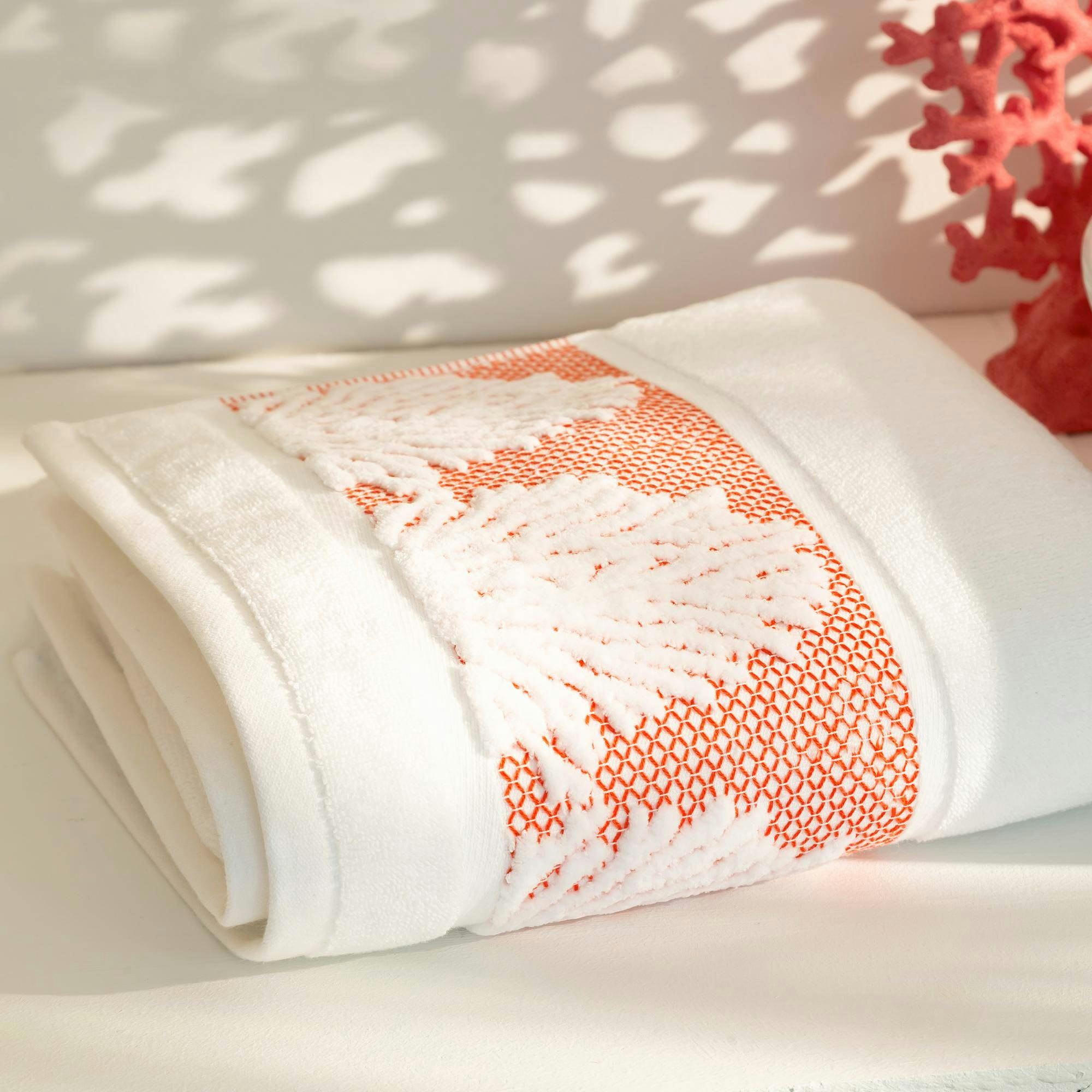 CORAIL - Serviette de toilette 50x100 blanc en coton 520 g/m²