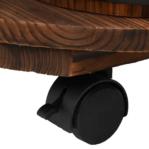 NNEVL Wheeled Water Fountain with Pump 55x55x80 cm Solid Wood Fir
