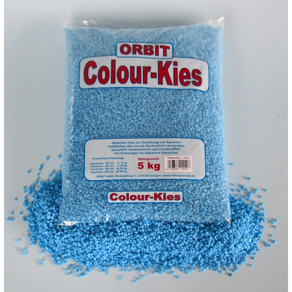 Aquarium-Bodengrund, 5 kg, Farbkies, pastellblau